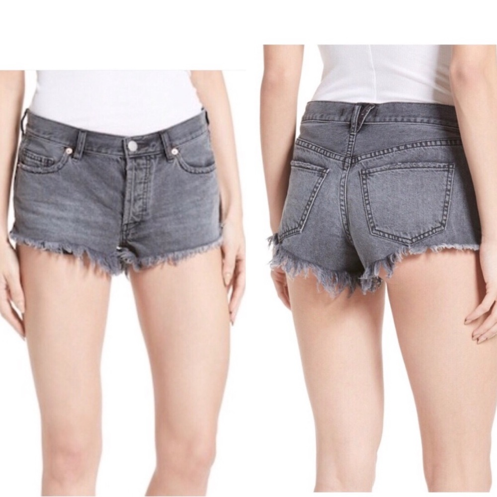 Free People Grey Raw Hem Shorts Size 27 - Picture 1 of 10